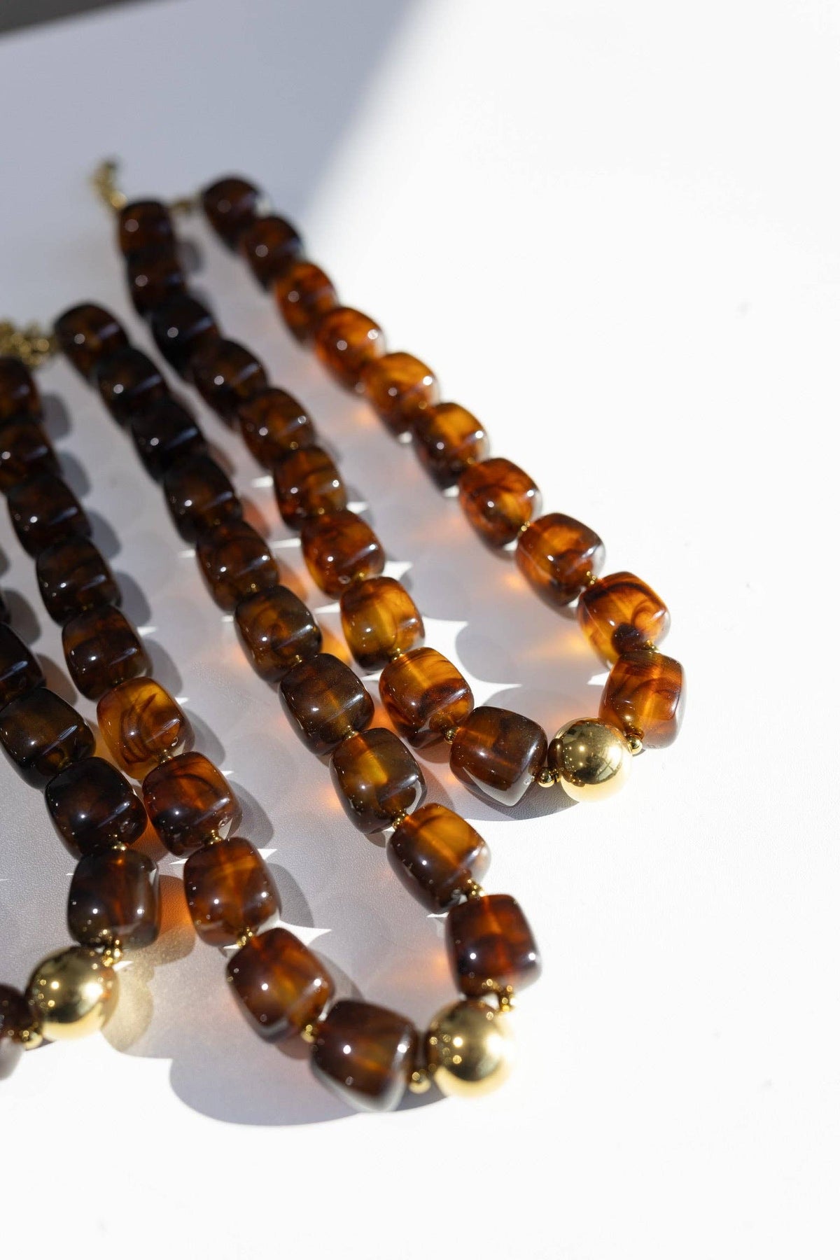 Noemi Chunky Beaded Necklace Tortoise