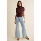 POLKA DOT CRINKLED SHORT SLEEVES TOP