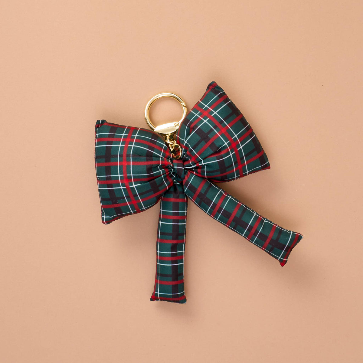 Puffy Bow Bag Charm-Classic Plaid
