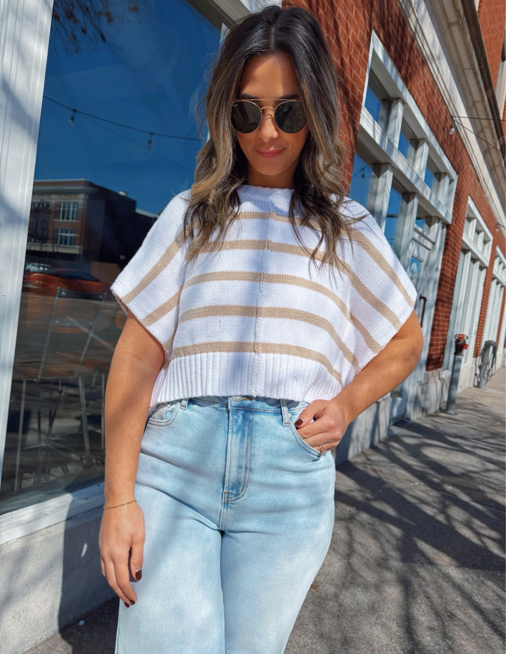 Simply Striped Sleeveless Sweater