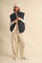 Fleece Lined Polka Dot Vest
