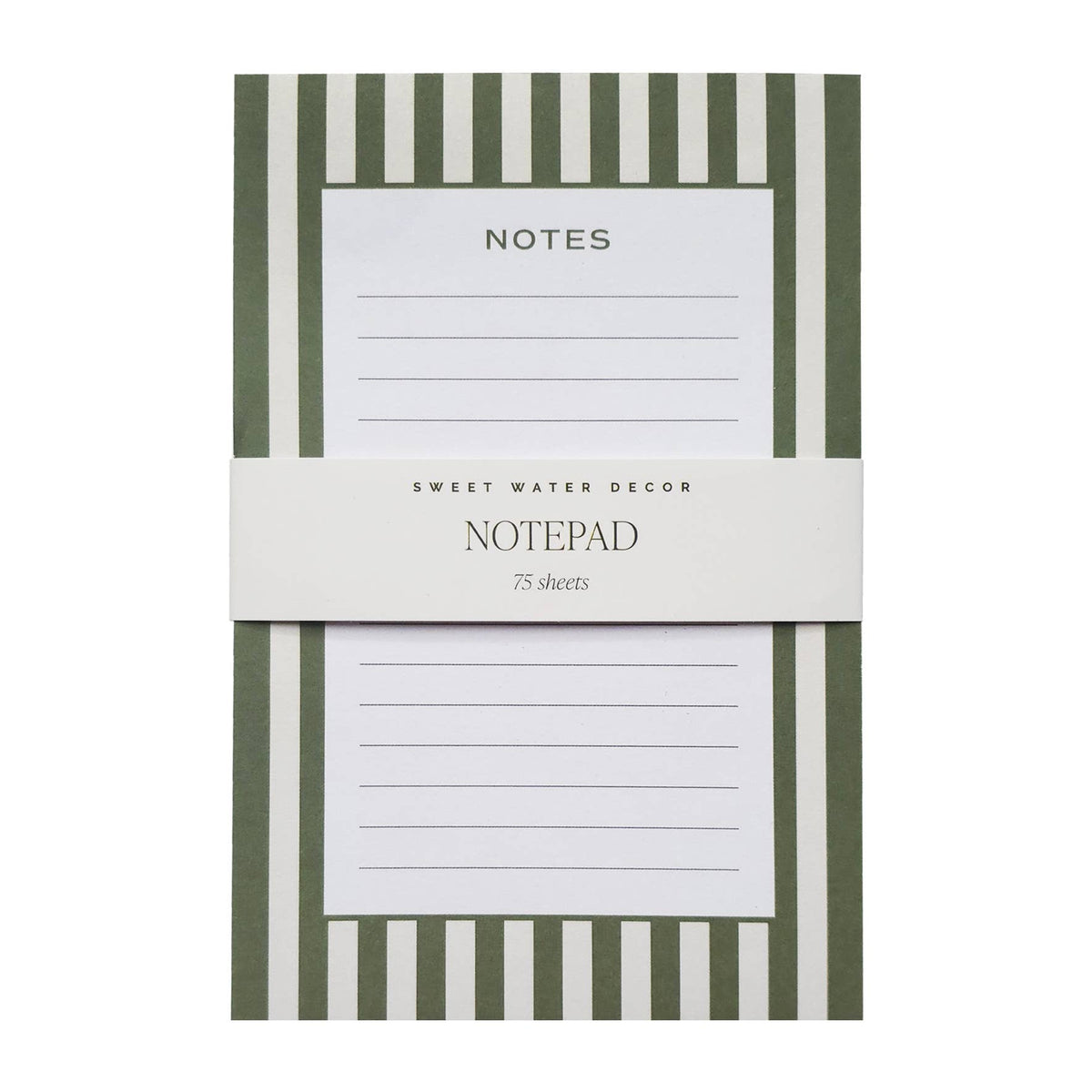 Green Striped Notepad