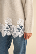 Lace Crew Neck Sweater