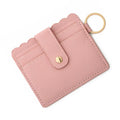 Multi-Card Pu Wallet with Keychain & Coin Pocket: Pink