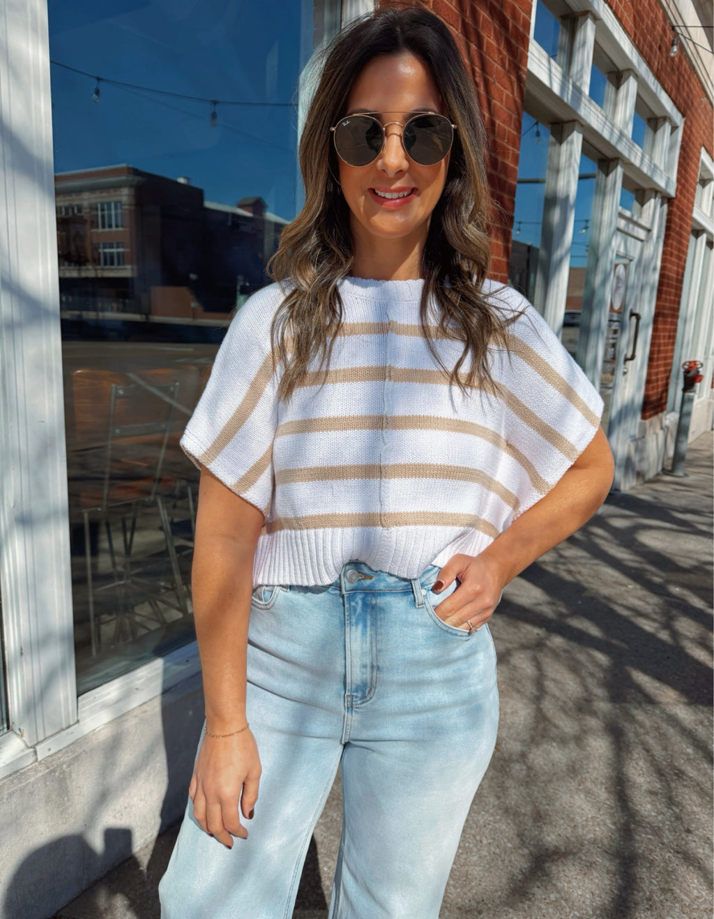 Simply Striped Sleeveless Sweater