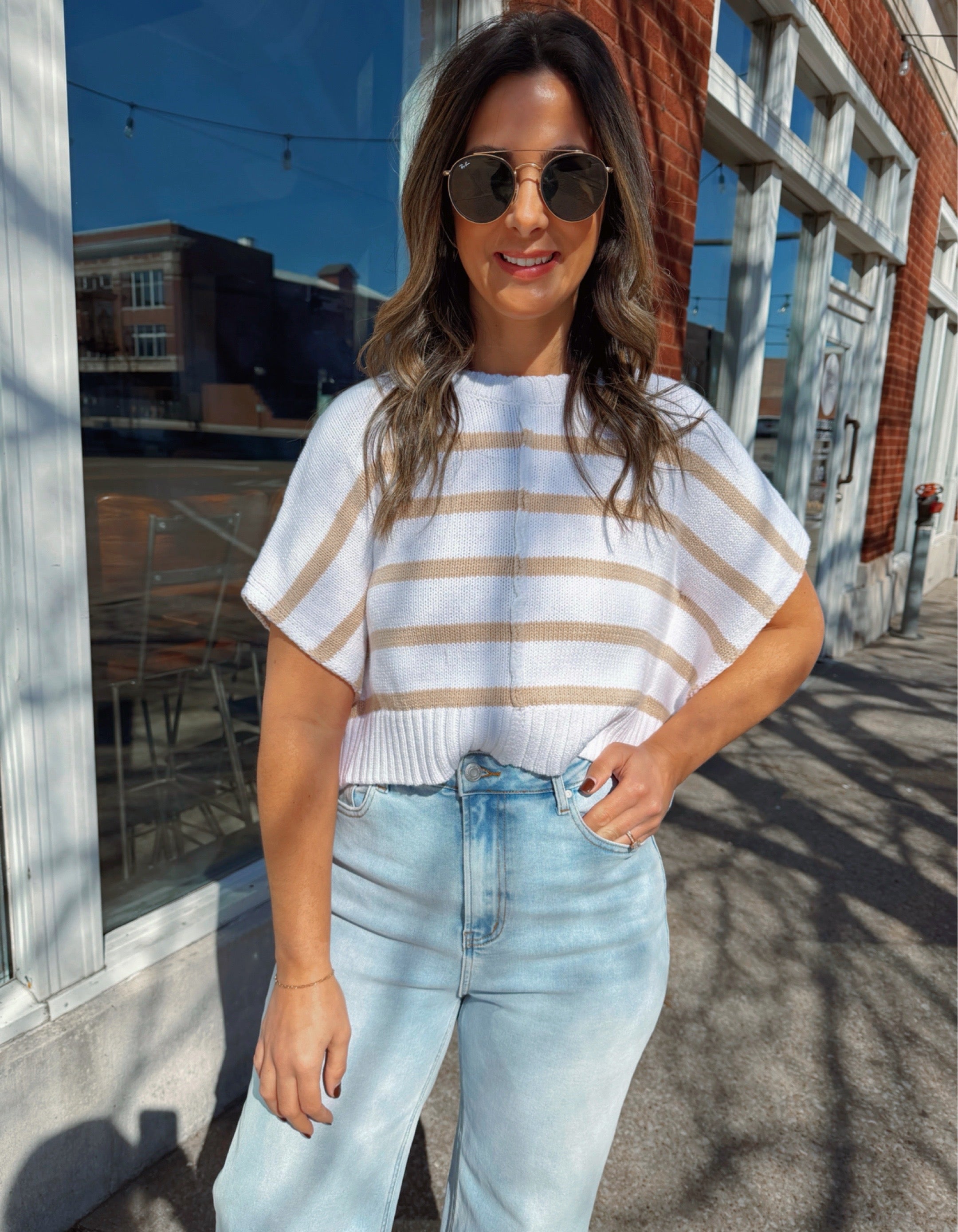 Simply Striped Sleeveless Sweater