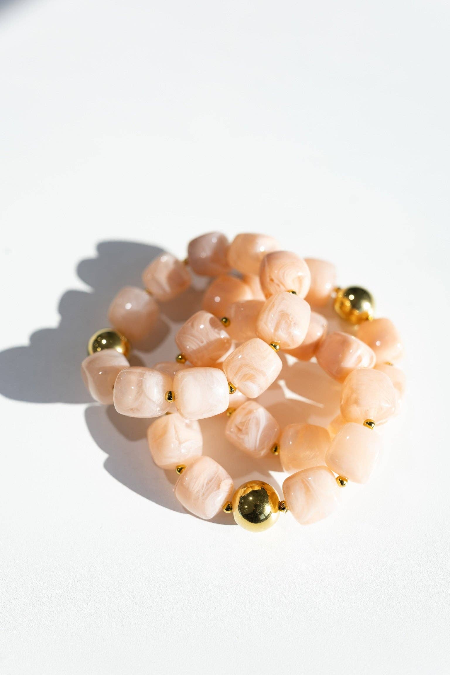 Paloma Chunky Beaded Bracelet Light Pink