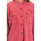 Cherry Waffle Knit Shacket