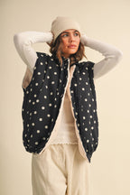 Fleece Lined Polka Dot Vest