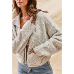 PEARL EMBELLISH SWEATER HOLIDY CHRISTMAS CARDIGAN