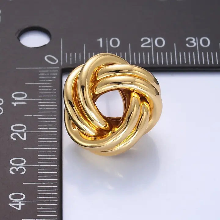 24K Gold Filled Geometric Knot Stud Earrings