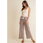 GINGHAM LACE RUFFLED PANTS