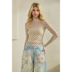 Polka Dot Lace Long sleeve Top