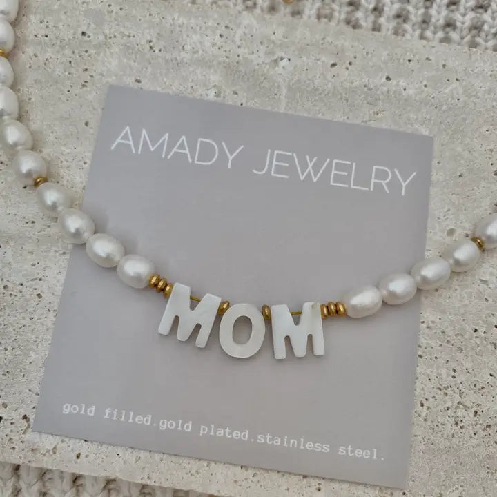 Mom Pearl necklace mothers Day natural freshwater pearls