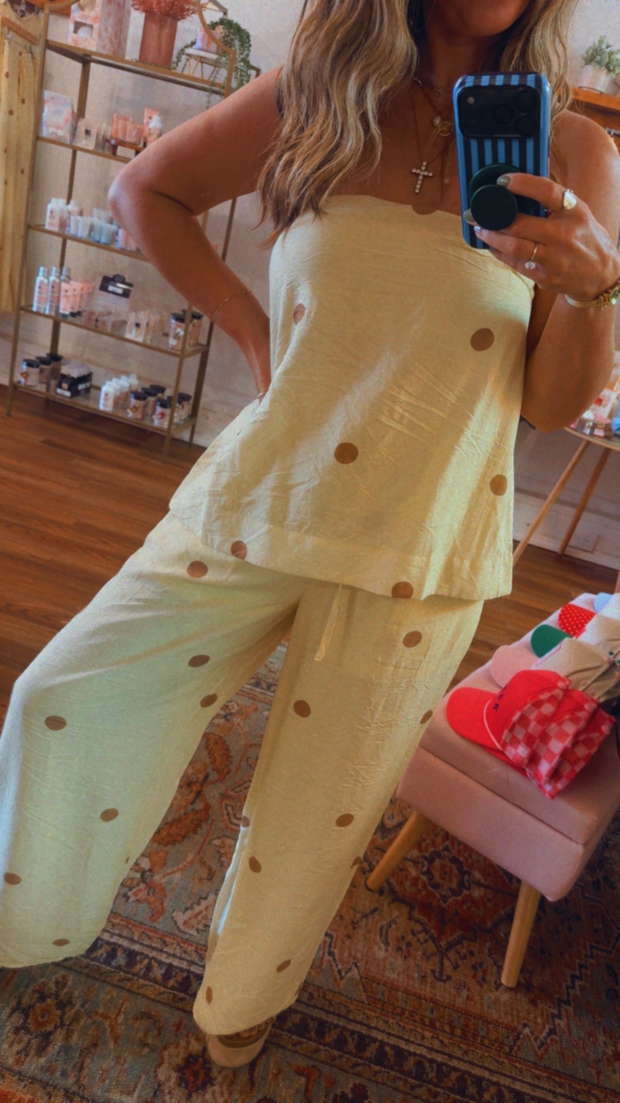 Lemon Polka Dot Set