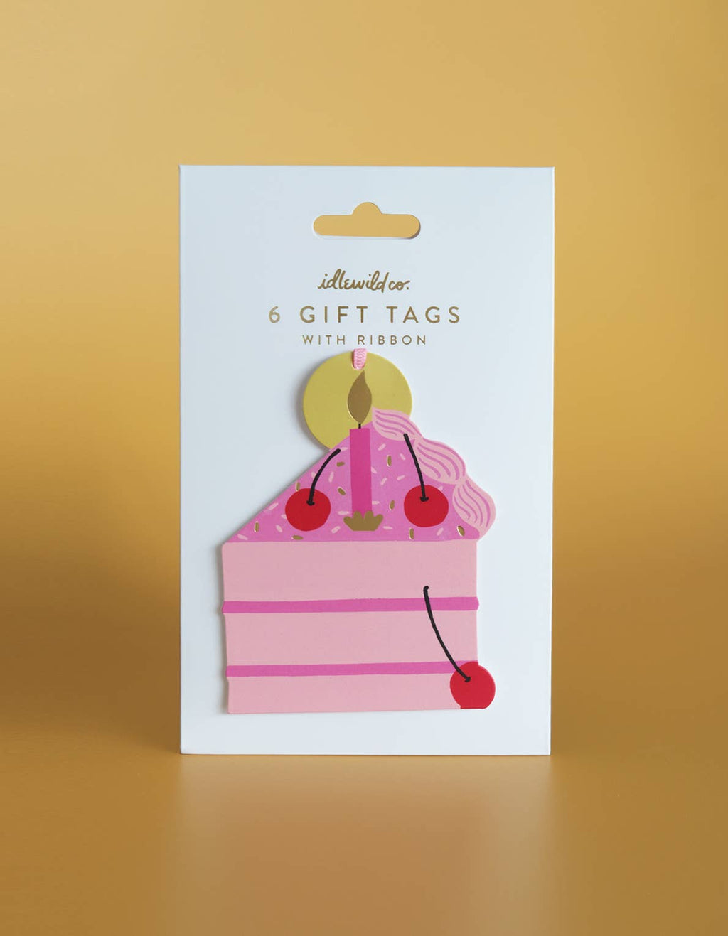 Die-Cut Gift Tags | Pink Cherry Birthday Cake