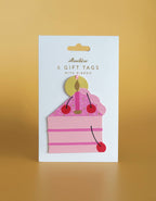 Die-Cut Gift Tags | Pink Cherry Birthday Cake