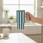 20 oz Lifestyle Flip Straw Tumbler–Sicily Stripes Teal