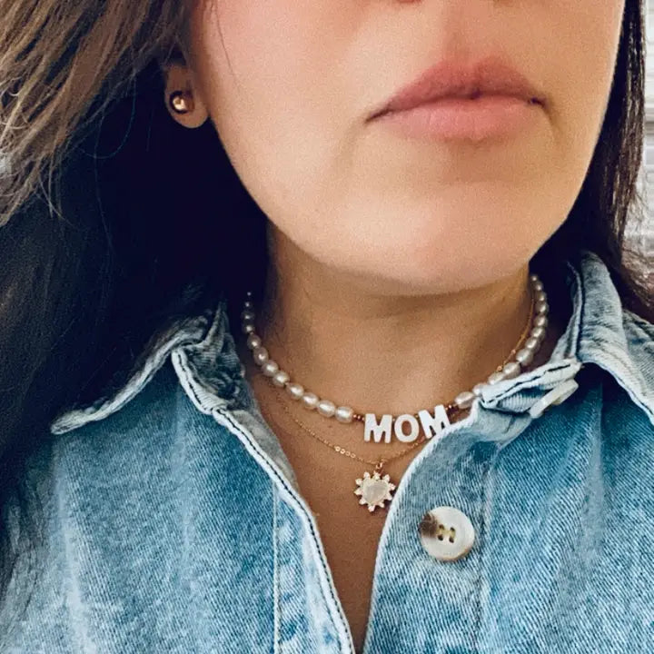 Mom Pearl necklace mothers Day natural freshwater pearls