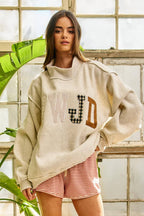 WWJD Embroidered Mock-neck Sweatshirt