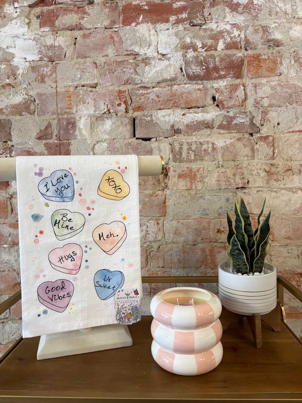 Candy Hearts Hand Towel