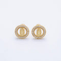 Religious Mother Mary Open Round Stud Earrings