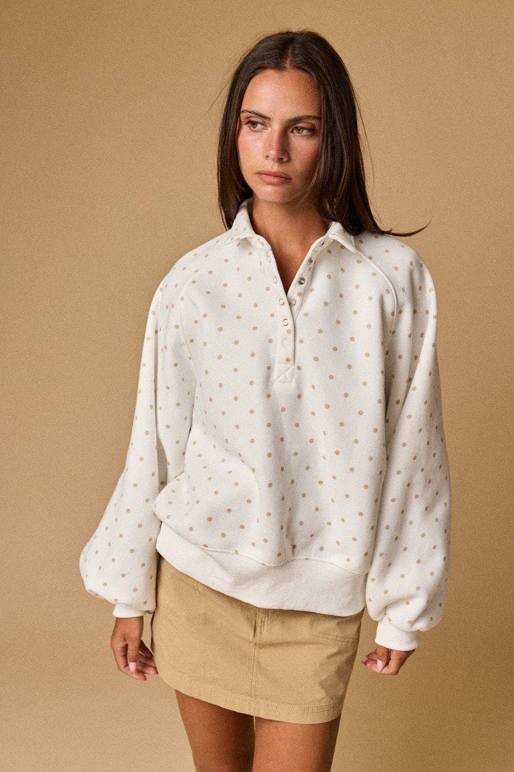 POLKA DOT PIPER SNAP BUTTON SWEATER
