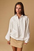 POLKA DOT PIPER SNAP BUTTON SWEATER