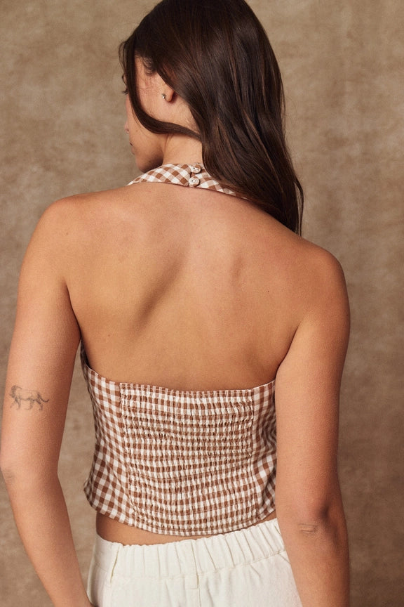 Gingham Halter Top