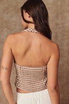 Gingham Halter Top