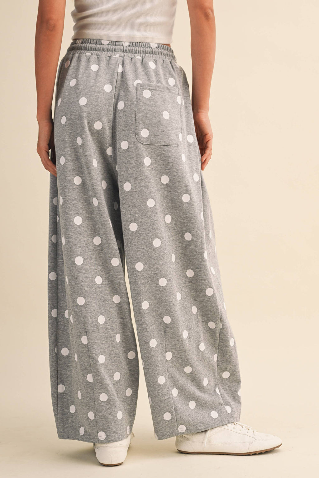 POLKA DOT PRINTED BARREL CASUAL SWEATPANTS