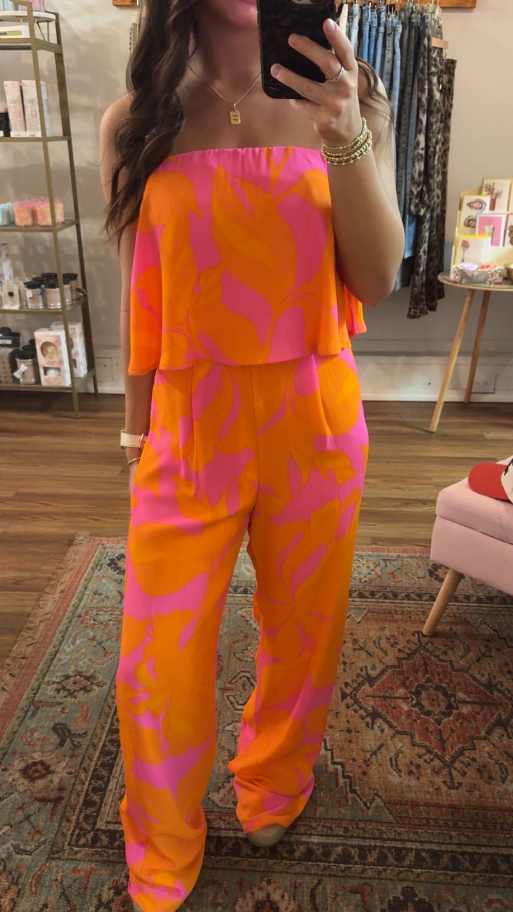 Mexia Floral Elvie Strapless Jumpsuit