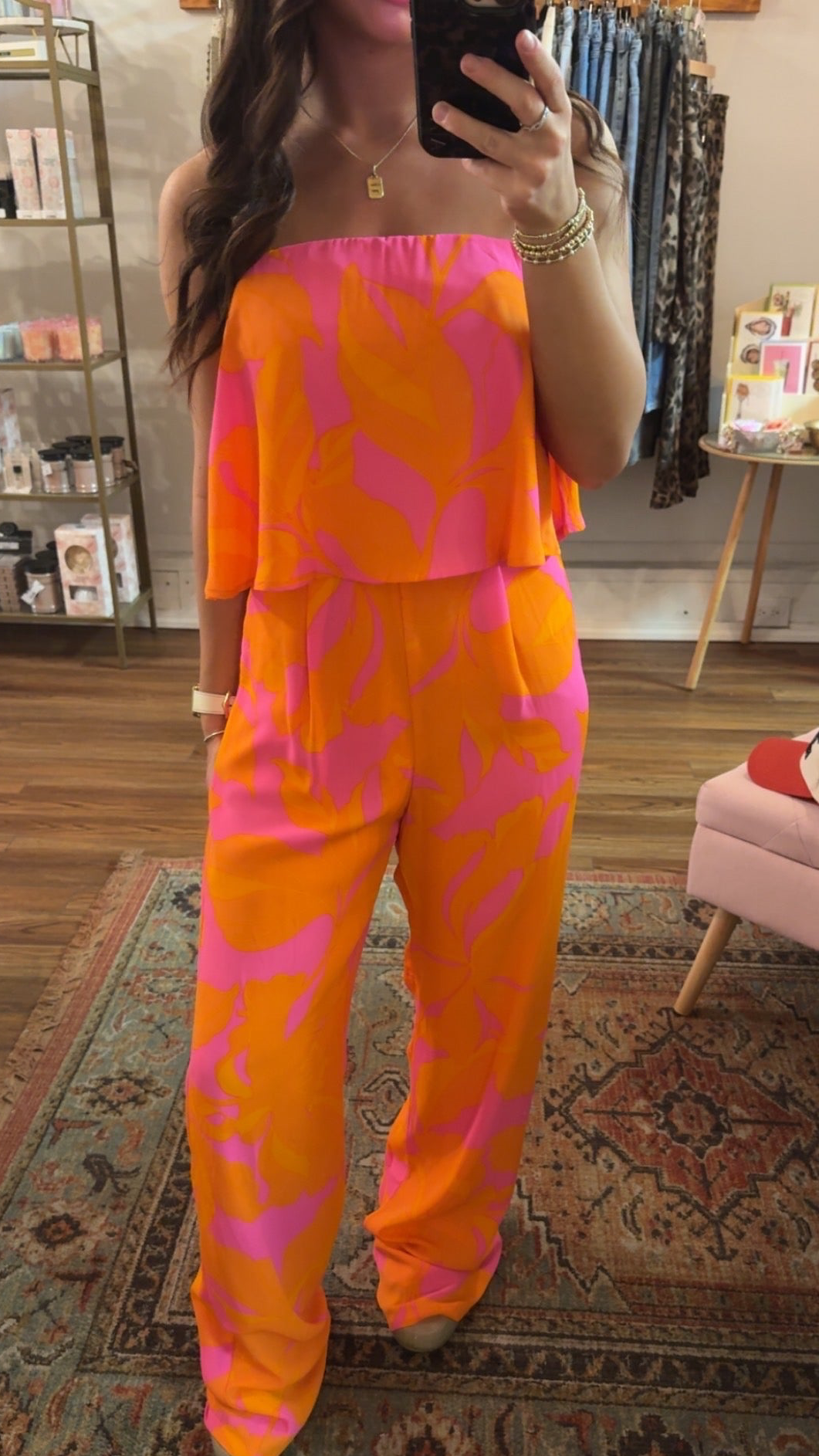 Mexia Floral Elvie Strapless Jumpsuit