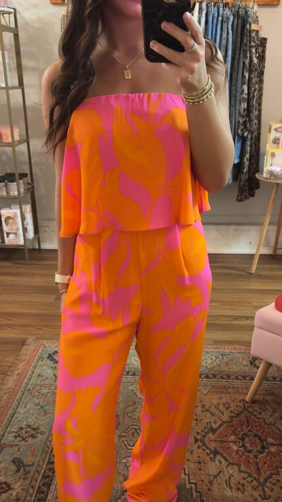 Mexia Floral Elvie Strapless Jumpsuit