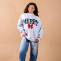 Mockneck Sweatshirt-Merry Bow