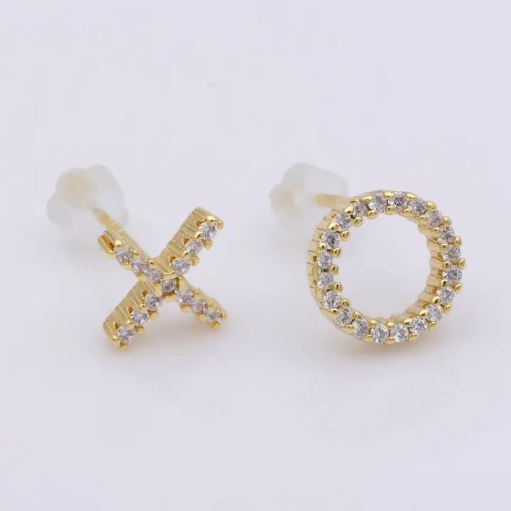 14K Gold Filled Tiny Xo Stud Earrings