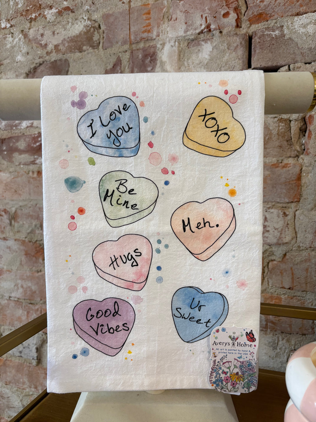 Candy Hearts Hand Towel