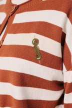 OLIVE EMBROIDERY STRIPE CARDIGAN