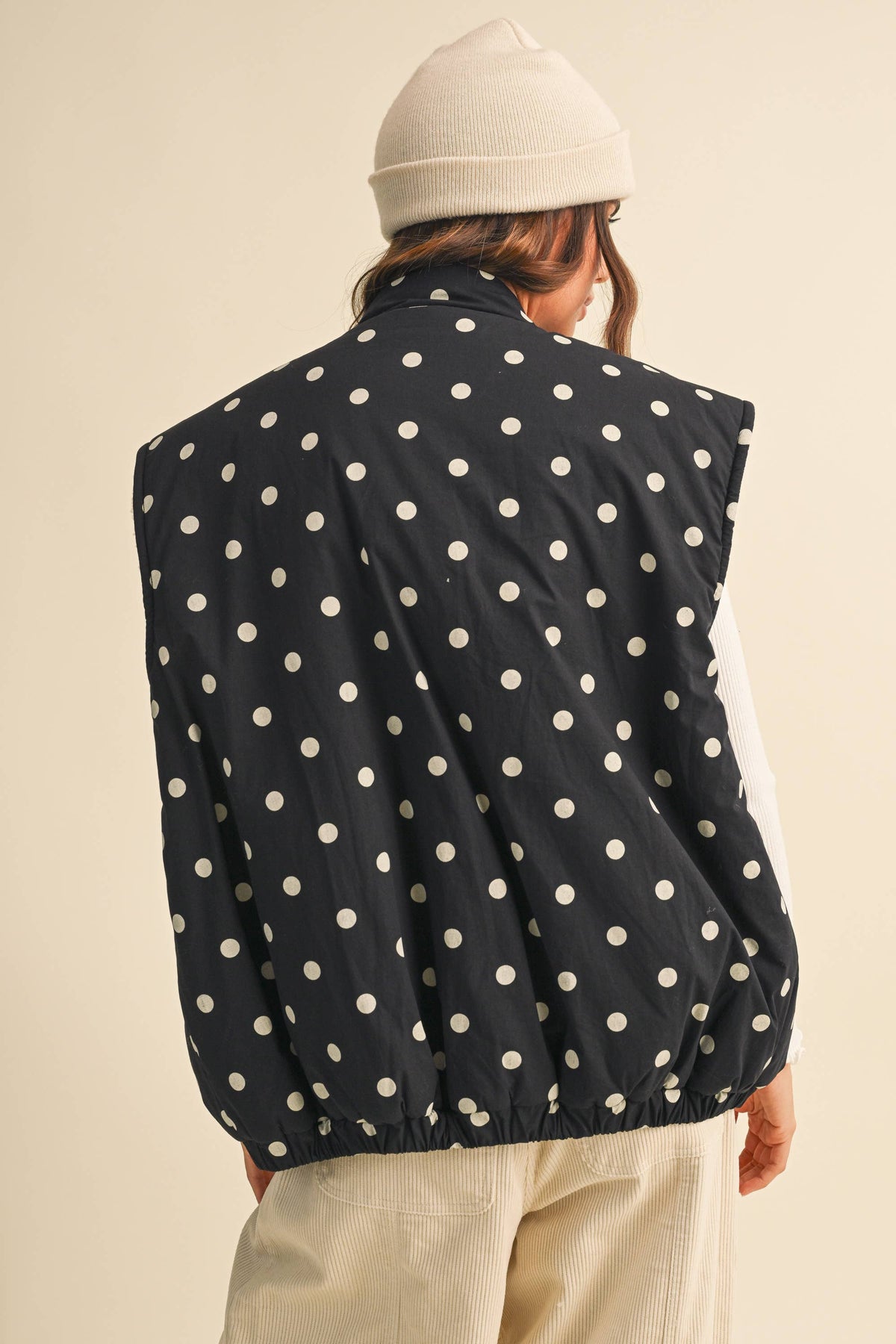 Fleece Lined Polka Dot Vest