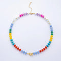 18K Gold Filled Colorful Gemstone Beaded Chain Necklace