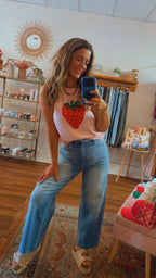 Strawberry Sleeveless Knit Top