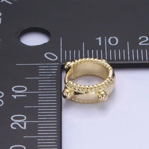 14K Gold Filled 11mm Bubble Bead Croissant Cartilage Huggie Earrings in Gold