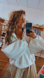 POLKA DOT PIPER SNAP BUTTON SWEATER