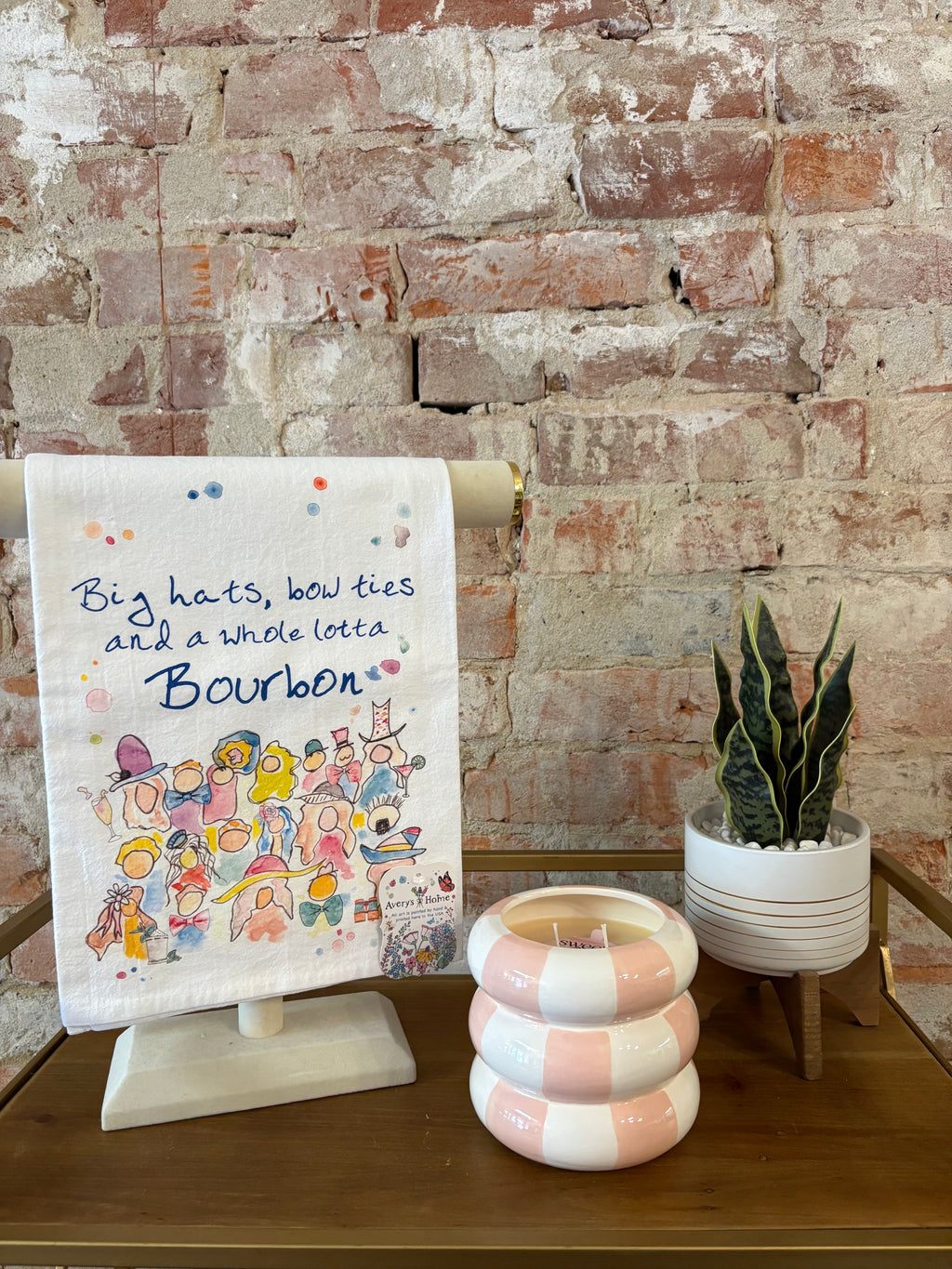 “Big hats, bow ties and a whole lotta Bourbon” Hand Towel