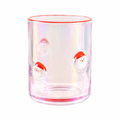 Santa Icon Luster DOF Glass with Red Rim,