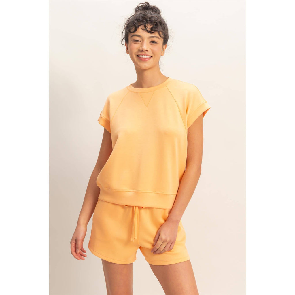Crew Neck Sleeveless Top And Shorts Set