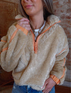 Tangerine Fleece Zip-Up Jacket
