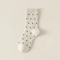 Lace Polka Dot Comfort Breathable Socks: White