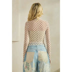 Polka Dot Lace Long sleeve Top
