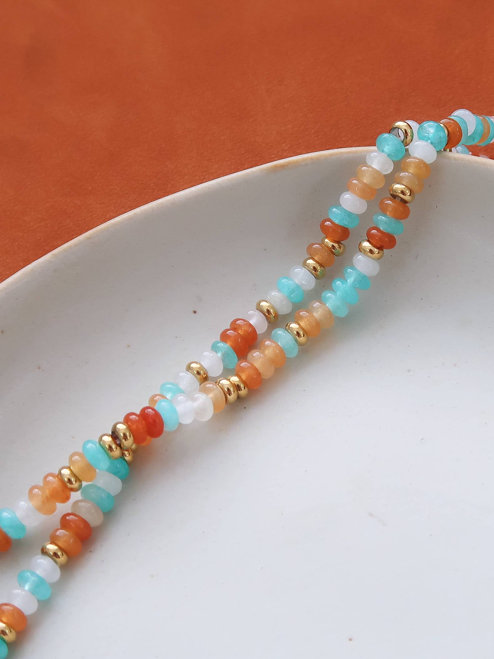 Indira 18K Gold Non-Tarnish Smooth Bead Boho Necklace